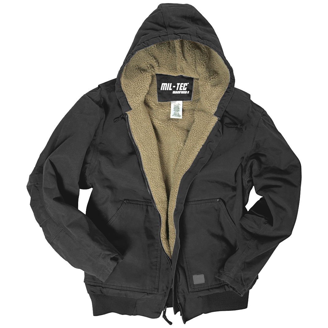 MILTEC HOODED MENS SECURITY WORK JACKET WARM COTTON CANVAS OUTDOOR COAT BLACK eBay MILTEC HOODED MENS SECURITY WORK JACKET WARM COTTON CANVAS OUTDOOR COAT BLACK eBay